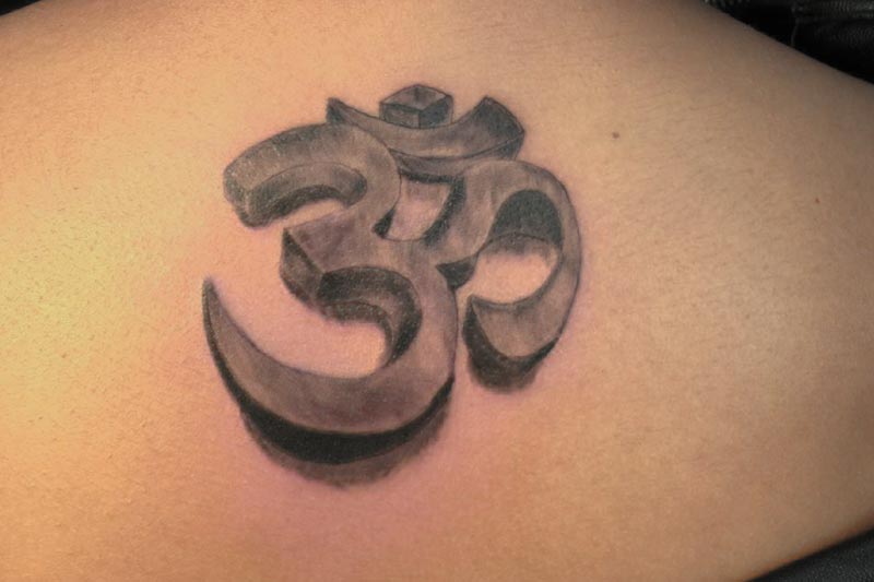 Amazing 3d om tattoo inked by gaurav at best tattoo studio in delhi ;